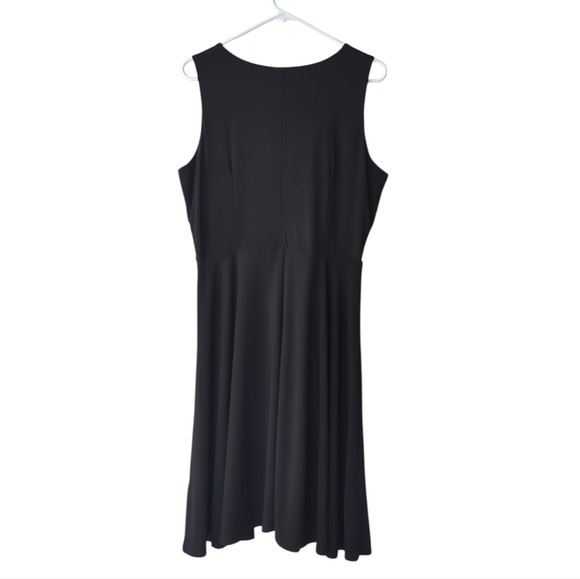 Perceptions Chevron Design Sleeveless A-Line Cocktail Dress 12P Black White - Picture 3 of 12